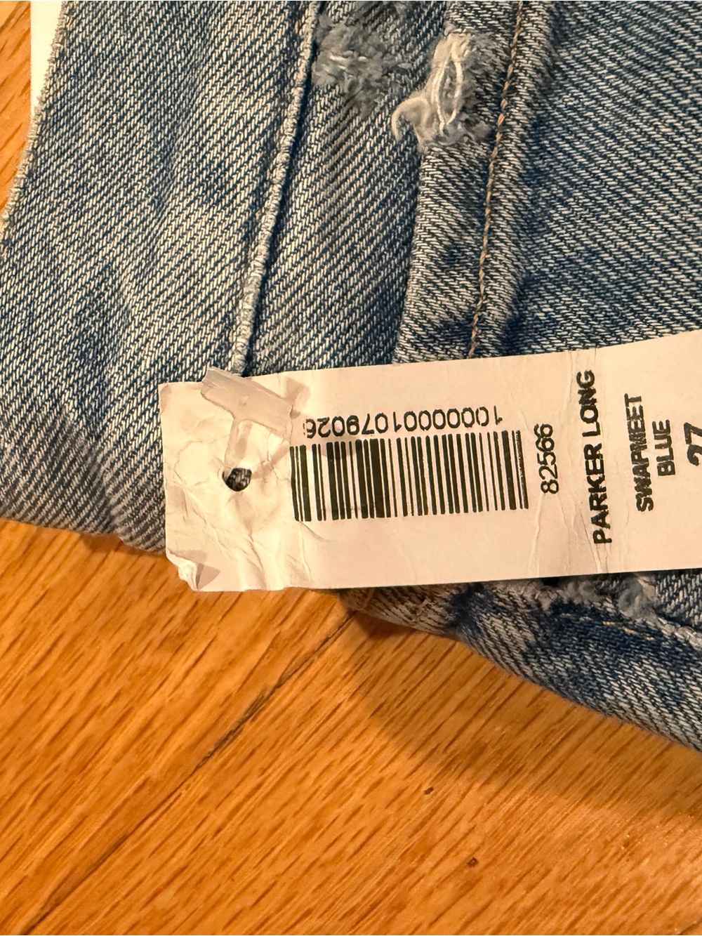 Agolde Light Blue Denim Parker Long Short - Picture 5 of 6